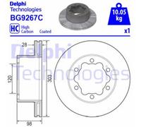 Disco de freno DELPHI BG9267C trasero, ventilado , macizo, altamente carbonizado, 1 Pieza