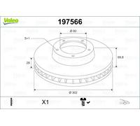 Valeo Disco de freno 197566 – Aceitado Ventilado Eje delantero (Caja 1 disco)