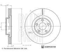 Disco de freno Eje delantero ventilado ADBP430109 BLUE PRINT para FORD S-MAX