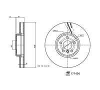 Disco de freno FEBI BILSTEIN 171456 delantero, ventilado , altamente carbonizado, 1 Pieza