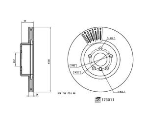 Disco de freno FEBI BILSTEIN 173011 delantero, ventilado , altamente carbonizado, 1 Pieza