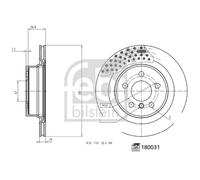 Disco de freno FEBI BILSTEIN 180031 trasero, ventilado , altamente carbonizado, 1 Pieza