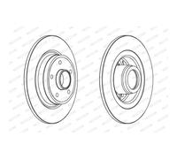 Disco de freno FERODO DDF1364C-1 trasero, macizo, 1 Pieza