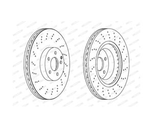 Disco de freno FERODO DDF1639C-1 delantero, ventilado , perforado, 1 Pieza