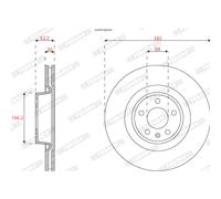 Disco de freno FERODO DDF2810C-1 delantero, ventilado , 1 Pieza