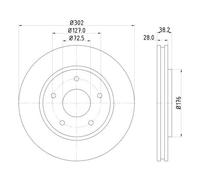 Disco De Freno Hella 8DD 355 129-011 Pro High Carbon para Audi Chrysler Dodge VW