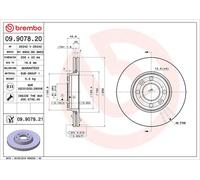 BREMBO Discos de freno para RENAULT: Kangoo, Clio, Captur, ZoÃ© & DACIA: Dokker, Lodgy, Logan & NISSAN: Micra & MERCEDES-BENZ: Citan (Ref: 09.9078.21)