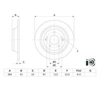 Disco de freno BOSCH 0 986 479 H11 trasero, macizo, 1 Pieza