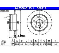 Disco de freno MERCEDES-BENZ CLASE A E-CELL 24.0308-0113.1 (1 pieza)