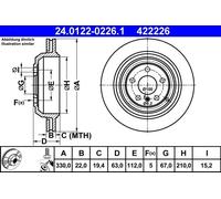 Disco de freno MERCEDES-BENZ CLASE GL GL 450 4-matic 24.0122-0226.1