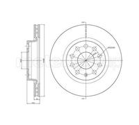 Disco De Freno Metelli 23-0733C para Audi Seat Skoda VW Eje Delantero