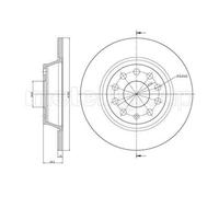Disco De Freno Metelli 23-0852C para Audi Seat Skoda VW Eje Trasero