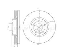Disco De Freno Metelli 23-0896C para Ford Volvo Land Rover Eje Delantero