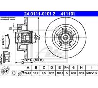 ATE Disco de freno 24.0111-0101.2 trasero macizo para Renault Scénic y Laguna