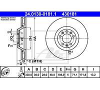 Disco de freno (por unidad) ATE 24.0130-0181.1