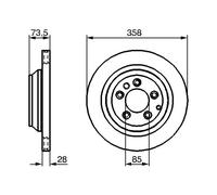 Bosch Disco de freno 0 986 479 259 trasero ventilado altamente carbonizado 1 pieza