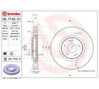 Disco de freno BREMBO 9714231 delantero, ventilado , altamente carbonizado, 1 Pieza