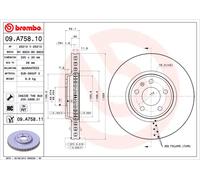 Disco de freno (por unidad) BREMBO 09.A758.11