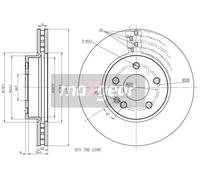 Lote de 2 Disco de freno MAXGEAR 19-1055 para OE A 639 421 03 12 - A 639 421 02