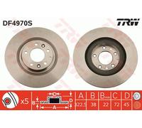 Disco de freno (por unidad) TRW DF4970S