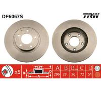 Disco de freno (por unidad) TRW DF6067S