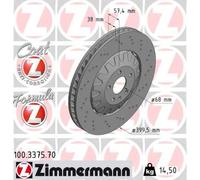 2x Disco de freno ventilado 100.3375.70 ZIMMERMANN para AUDI VW