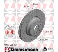 Otto Zimmermann Discos de freno 150.3408.52 – 2x delanteros O348 mm ventilación interna BMW 7