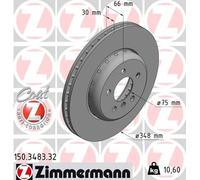 Otto Zimmermann Discos de freno 150.3483.32 con ventilación interna para BMW Serie 5/6 2x