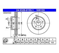 Disco de freno PowerDisc ATE 24.0328-0155.1, 1 Pieza