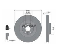 2x Disco de freno ventilación interna 92122205 TEXTAR para VW AUDI