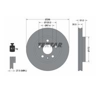 Disco de freno PRO+ TEXTAR 92186905,1 Piezza