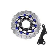 Disco de Freno Rotor Compatible con HONDA PCX160 2023-2025 ABS 267MM Kit de freno de disco flotante de aleación de aluminio con soporte adaptador de pinza(Blue)