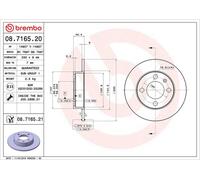Disco de freno SEAT AROSA 1.4 16V 08.7165.21