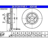 Disco de freno SUBARU BRZ 2.0 24.0124-0145.1 (1 pieza)