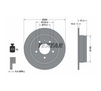 Disco de freno TEXTAR 92022400 trasero, macizo, 1 Pieza