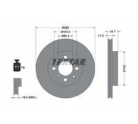 Disco de freno TEXTAR 92060903 delantero, ventilado , 1 Pieza