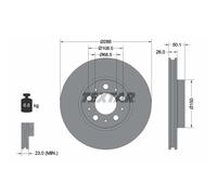 Disco de freno TEXTAR 92100503 delantero, ventilado , 1 Pieza