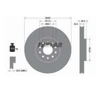 Disco de freno TEXTAR 92106705 delantero, ventilado , 1 Pieza