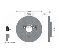 Disco de freno TEXTAR 92106905 delantero, ventilado , altamente carbonizado, 1 Pieza