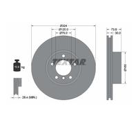 Disco de freno TEXTAR 92107105 delantero, ventilado , altamente carbonizado, 1 Pieza