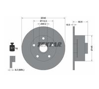 Disco de freno TEXTAR 92154303 trasero, macizo, 1 Pieza