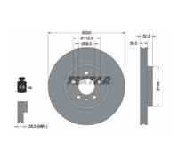 Disco de freno TEXTAR 92160005 delantero, ventilado , altamente carbonizado, 1 Pieza