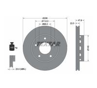 Disco de freno TEXTAR 92174205 trasero, ventilado , altamente carbonizado, 1 Pieza