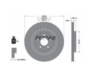Disco de freno TEXTAR 92178005 trasero, ventilado , altamente carbonizado, 1 Pieza