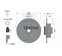 Disco de freno TEXTAR 92195903 trasero, macizo, 1 Pieza