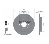 Textar Disco de freno 92204000 trasero, macizo, 1 pieza