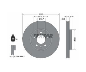 Disco de freno TEXTAR 92205605 delantero, ventilado , altamente carbonizado, 1 Pieza