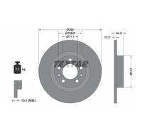 Disco de freno TEXTAR 92238003 trasero, macizo, 1 Pieza