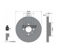 Disco de freno TEXTAR 92241503 delantero, ventilado , 1 Pieza