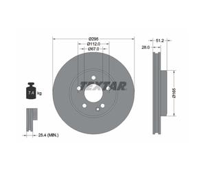 Disco de freno TEXTAR 92241603 delantero, ventilado , 1 Pieza